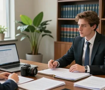 Bradley Robinson Alabama engaging in a mentorship session in a professional law office, showcasing dedication and career growth.