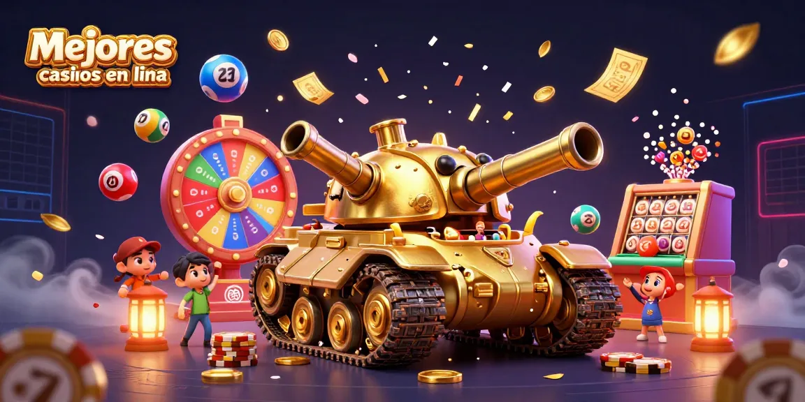 Los mejores casinos en línea presentan un casino en miniatura dentro de un tanque de escarabajo dorado, con elementos vibrantes de juego.