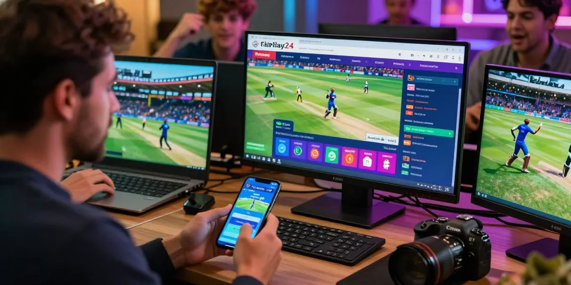 Exciting Fairplay24 online betting platform with users engaged in cricket betting.