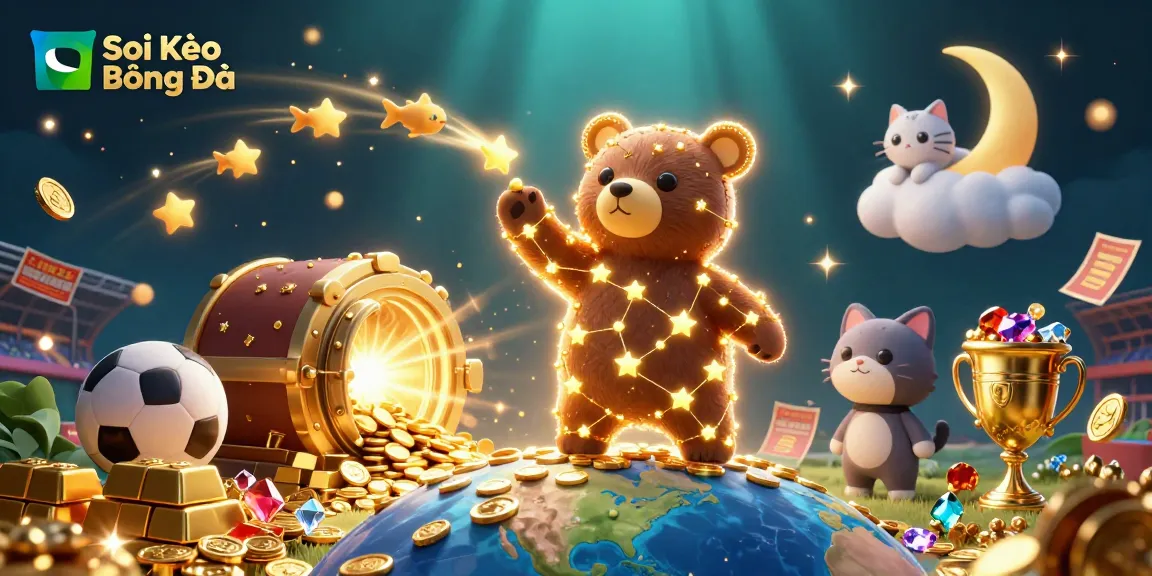 Soi Kèo Bóng Đá highlights betting strategies with dynamic characters and vibrant sports elements.