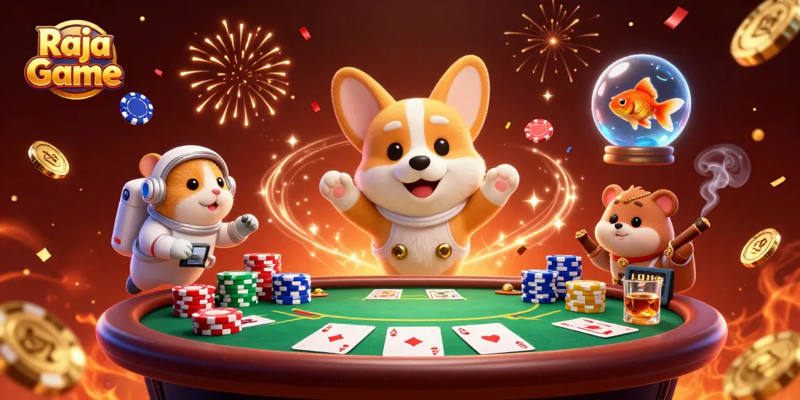 Experience thrilling gameplay with Raja Game in a dynamic 3D space casino scene.
