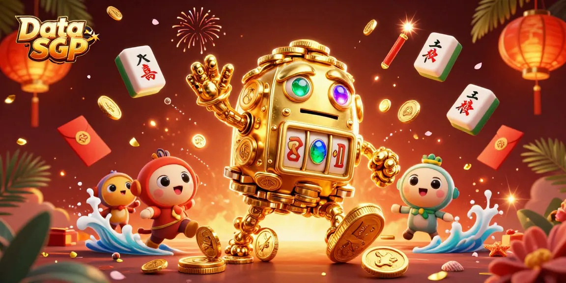 Spin winning reels with Data SGP in an energetic 3D casino scene featuring gold coins and vibrant elements.