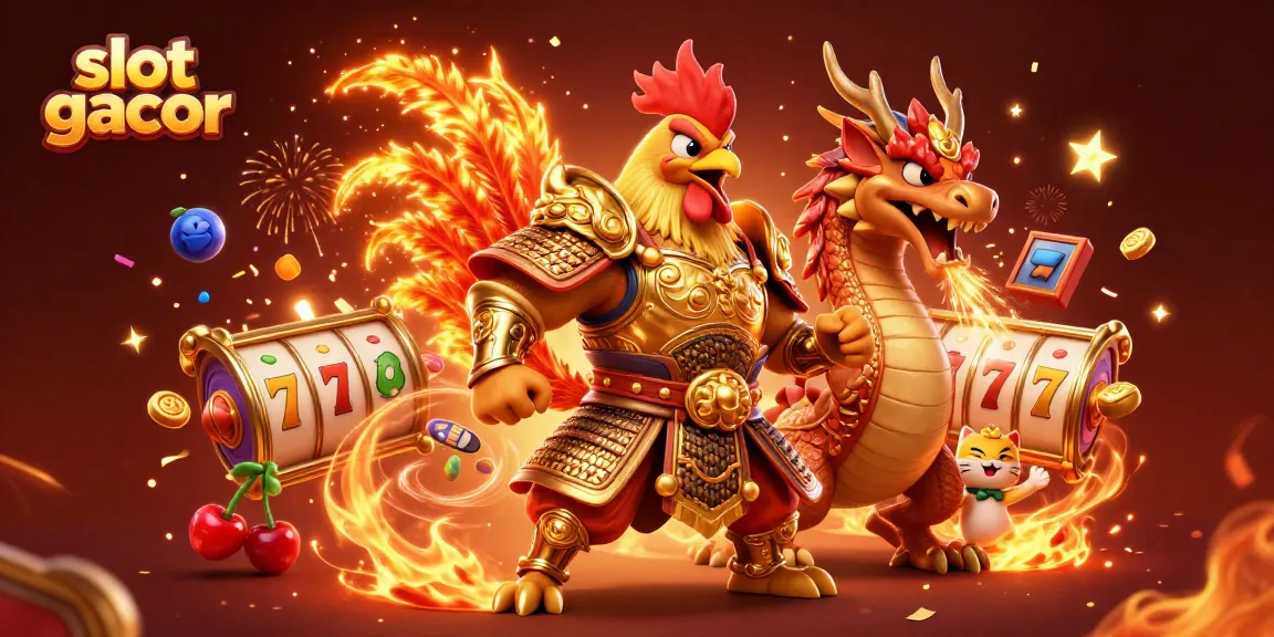 Engage in the excitement of slot gacor with our dynamic 3D illustration featuring powerful gaming characters and colorful game elements.
