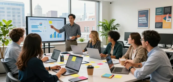 Team collaborating in a Spokane marketing agency, showcasing modern strategies for digital growth.