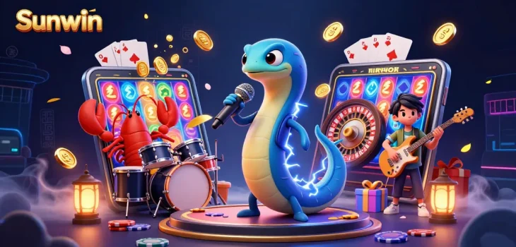 Sunwin brings excitement to players with a vibrant underwater casino performance featuring animated sea creatures.