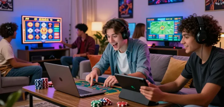 Exciting online gaming scene featuring players enjoying hero138 live casino games in a cozy setting.