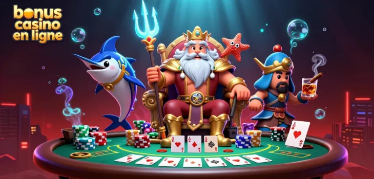 Bonus casino en ligne : profitez d'une ambiance de jeu animée avec Neptune et ses compagnons !